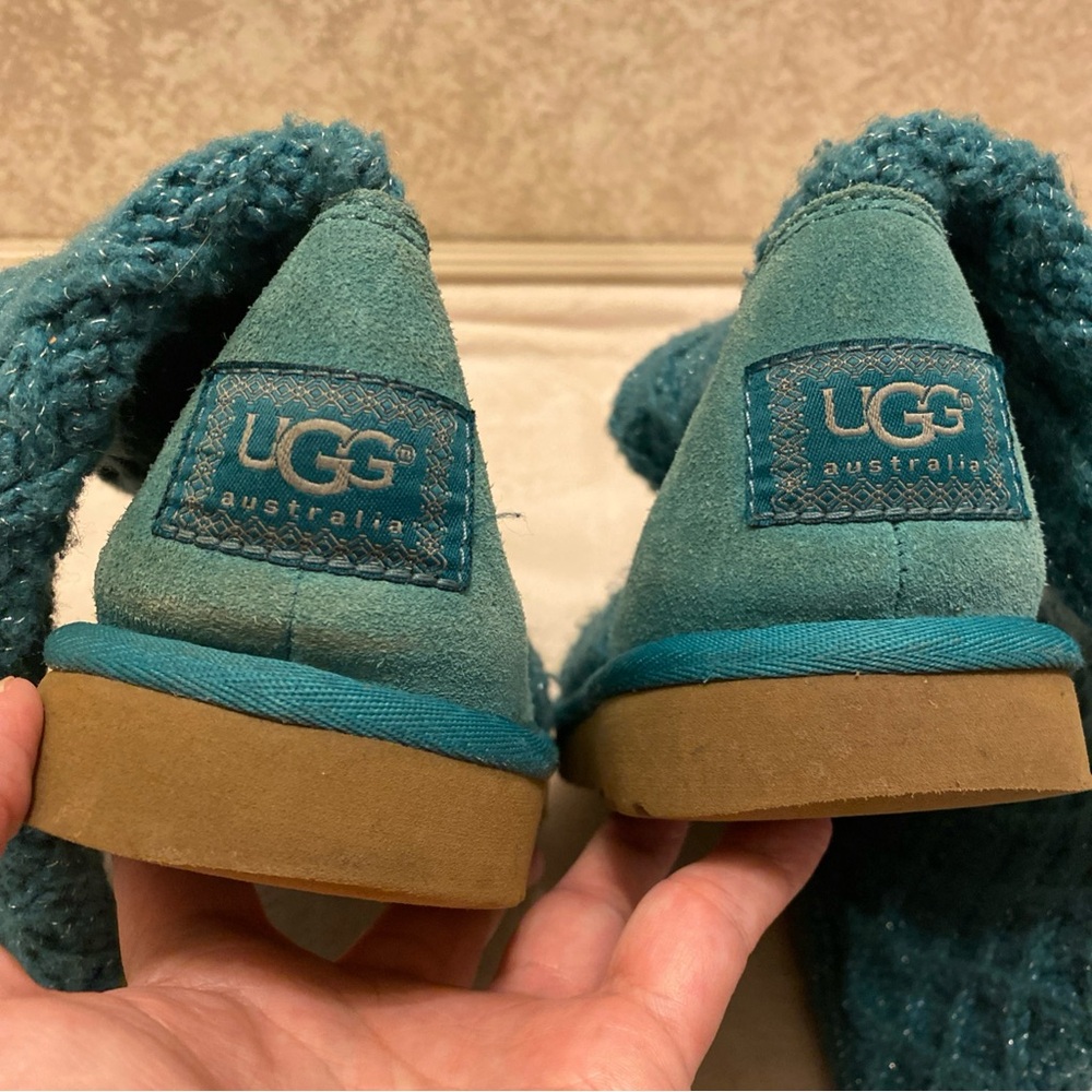 UGG Teal Blue Silver Sparkle Lattice Cardy 3066 - Picture 10 of 16